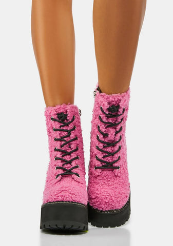Snow Day Fluffy Platform Boots
