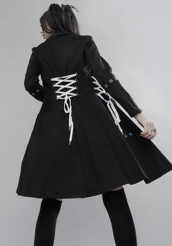 Faux Affliction Lace Up Trench Coat