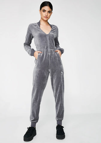 Quiet Shade Velour Jumpsuit