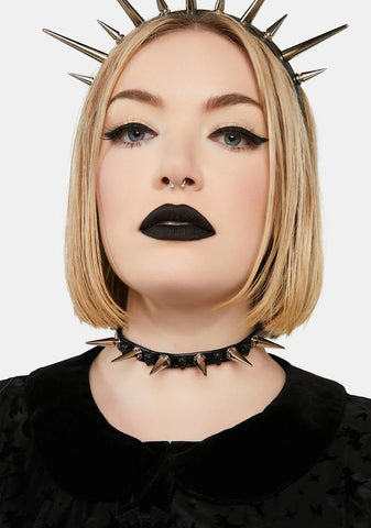 Wicked Macabre Thoughts Spiked Choker