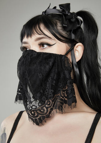 Haunted Memory Lace Veil Face Mask