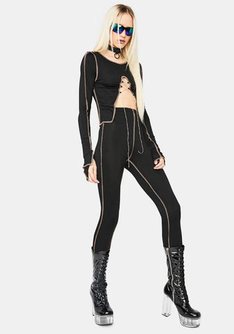 True Baddie Contrast Stitch Pants Set