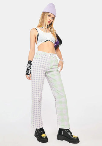 Vibe Mixed Check Jeans