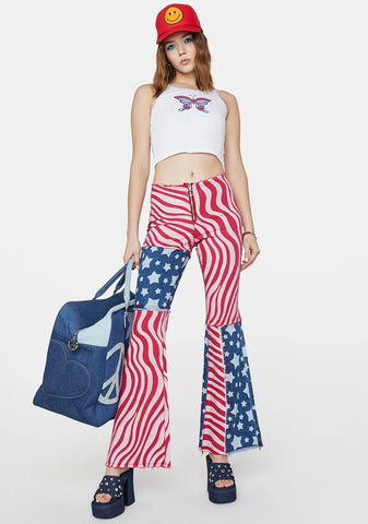 National Anthem Patchwork Flares