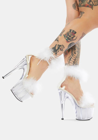 White Adore Platform Heels