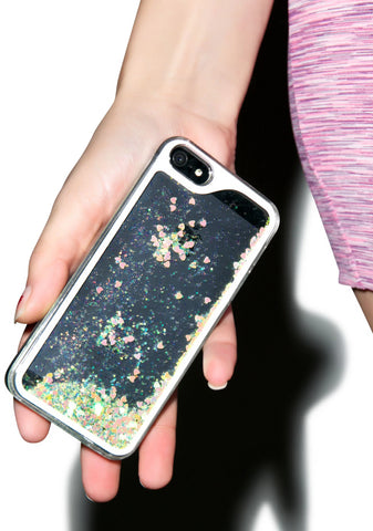 Falling Hearts Glitterfalls iPhone Case