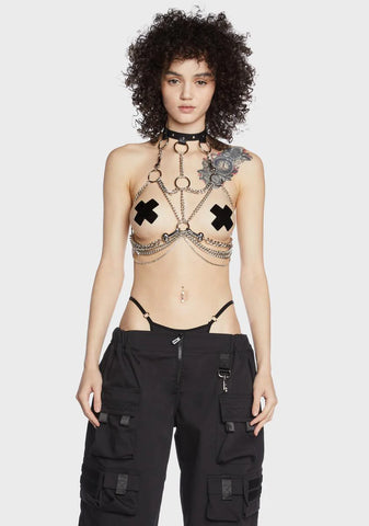 Dick Choker Chain Bra Harness