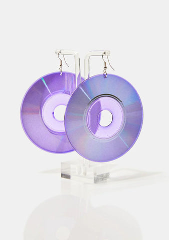 Battle Record CD Earrings