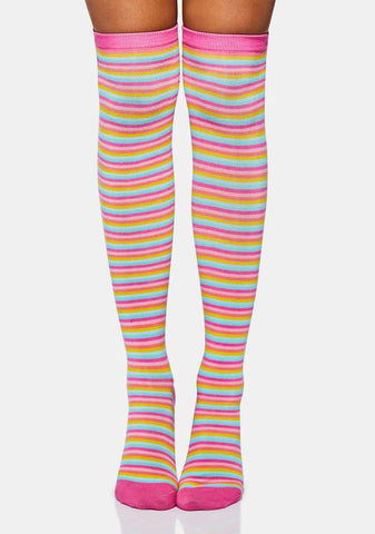 Magical World Striped Thigh Highs