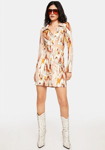 Blurry Vision Cut Out Mini Dress