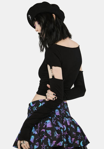 Dark Mood Convertible Sleeve Top