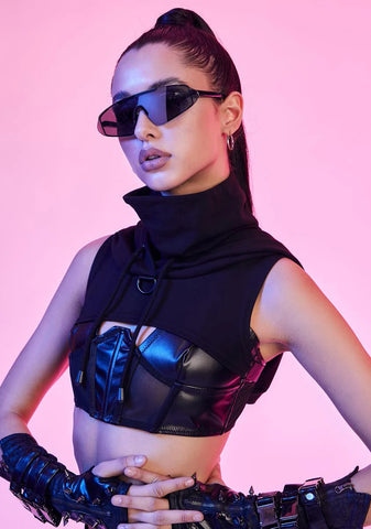 Virtually Flawless D-Ring Crop Hoodie