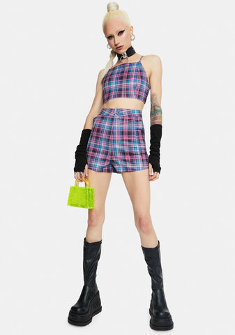 Back 2 School Baddie Plaid Shorts