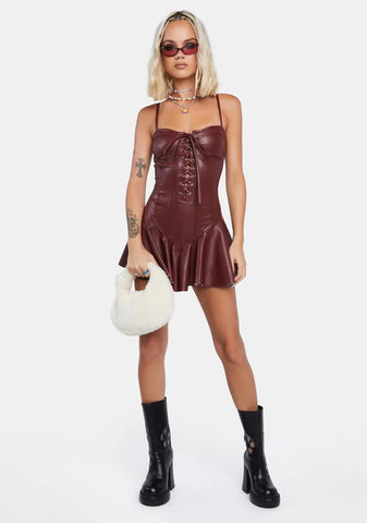Merlot Maximized Pleasure Mini Dress