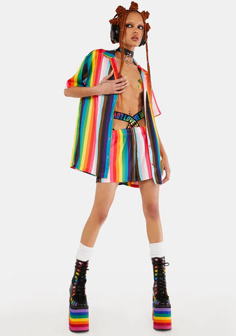 United As One Striped Shorts