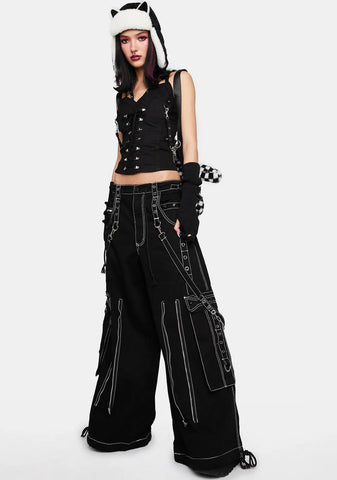 Back Up Wide Leg Skull Pants