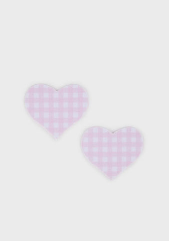 Pink Gingham Heart Pasties