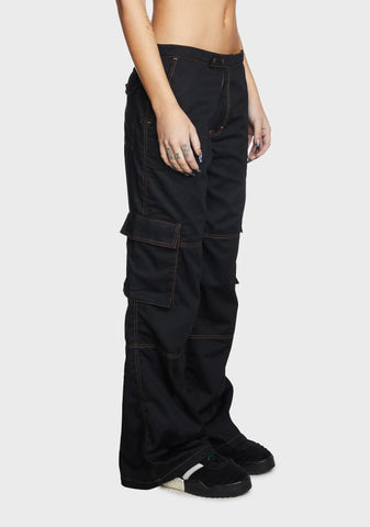 Saul Cargo Trousers - Black