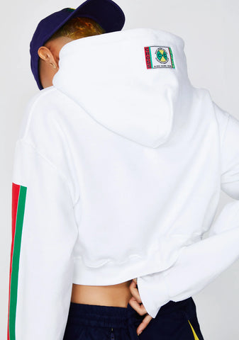 Label Logo Crop Hoodie