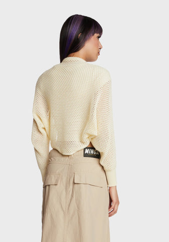 Break Time Knit Shrug - Light Brown
