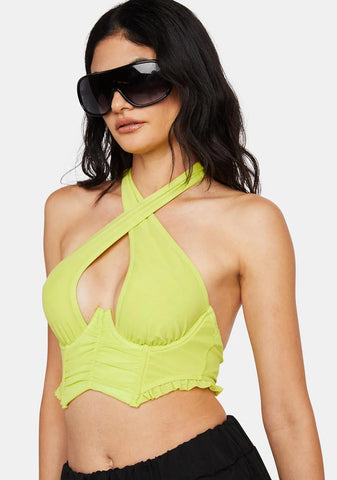Lime Where I Wanna Be Halter Top
