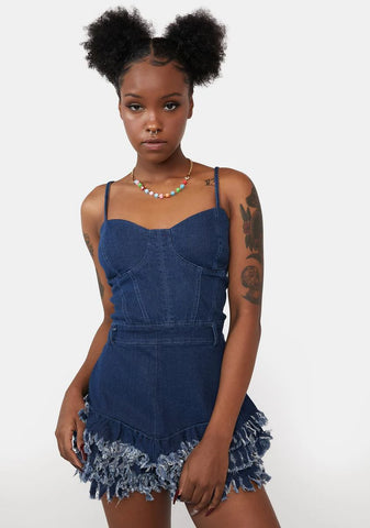 Social Icon Denim Romper