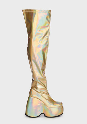 Stazie Iridescent Platform Boots