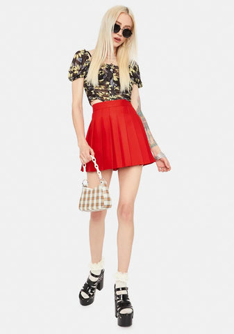 Scarlet Just Like Candy Pleated Skirt
