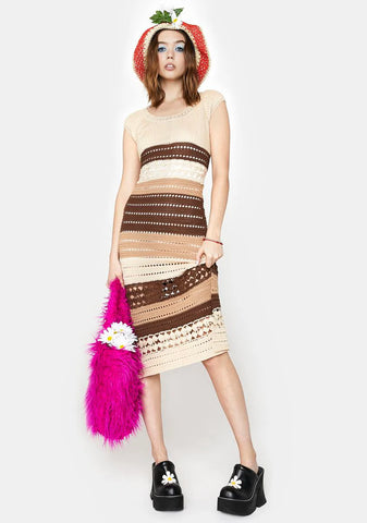 Court And Spark Crochet Midi Dress