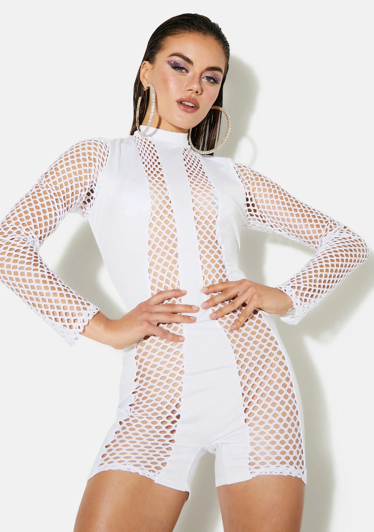 Fine As Wine Fishnet Romper