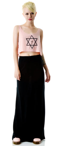 Trippy Cropped Tank Top - Light Blue