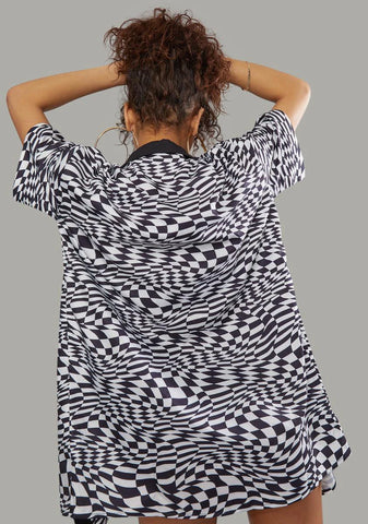 Warped Realm Checkered Button Up Shirt