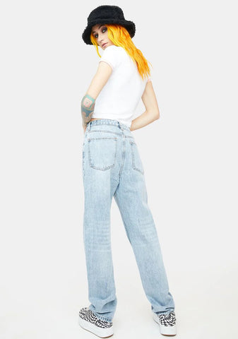 Overlap Button Jeans