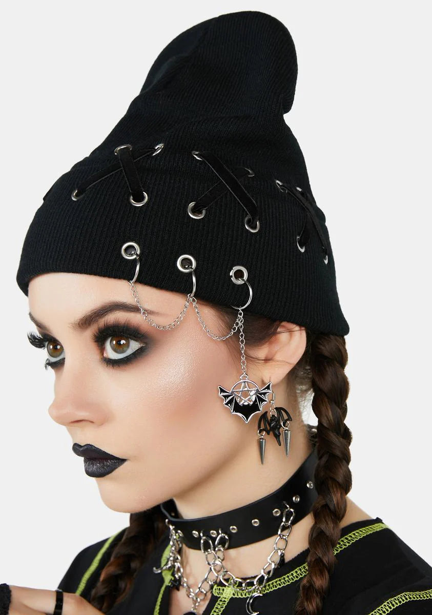 Dead End Street Lace-Up Beanie