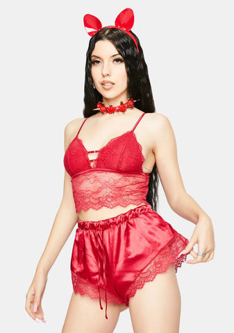 Love Demure Hour Lace Lingerie Set