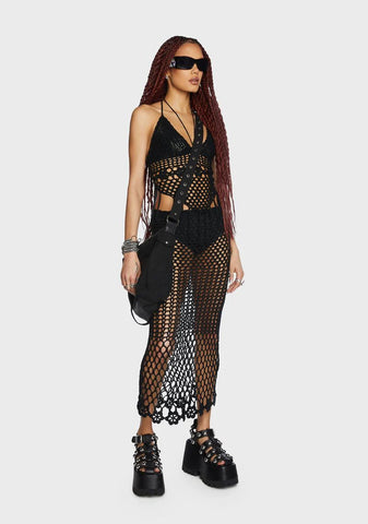 Desert Oasis Crochet Midi Skirt