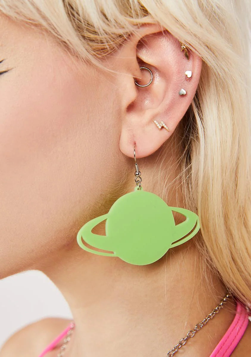 Ruling Saturn Drop Earrings