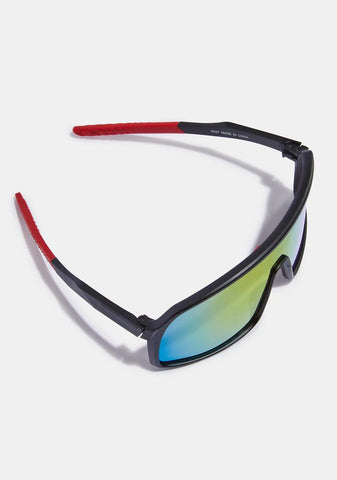 Atmosphere Rainbow Mirrored Oversized Sunglasses