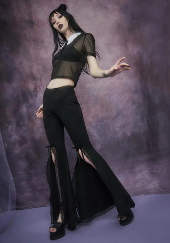 Initiation Into Darkness Front Split Bell Bottoms