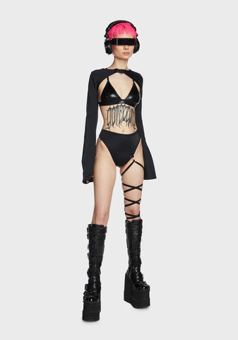 Bell Sleeve Buckle Shrug