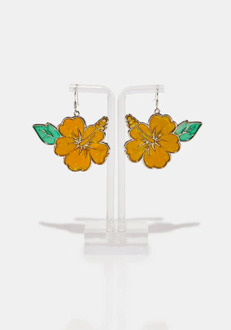 Tropic Bloom Hibiscus Earrings