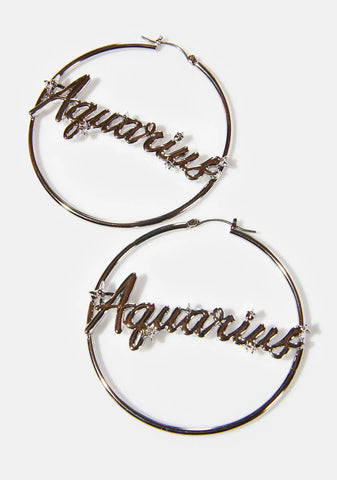 All About Aquarius Hoop Earrings