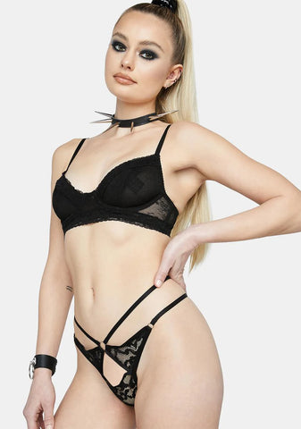 Ink Marks The Spot Lace Thong