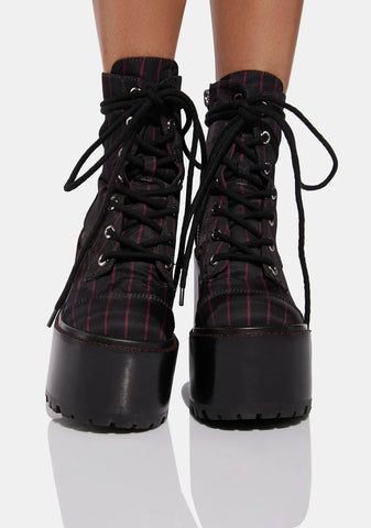 Never Grow Up Pinstripe Boots