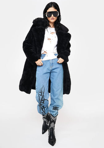 Midnight Leading You On Faux Fur Coat