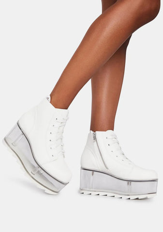 White Qloud Slayr Platform Boots