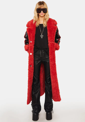 Lauder Red Shearling Coat