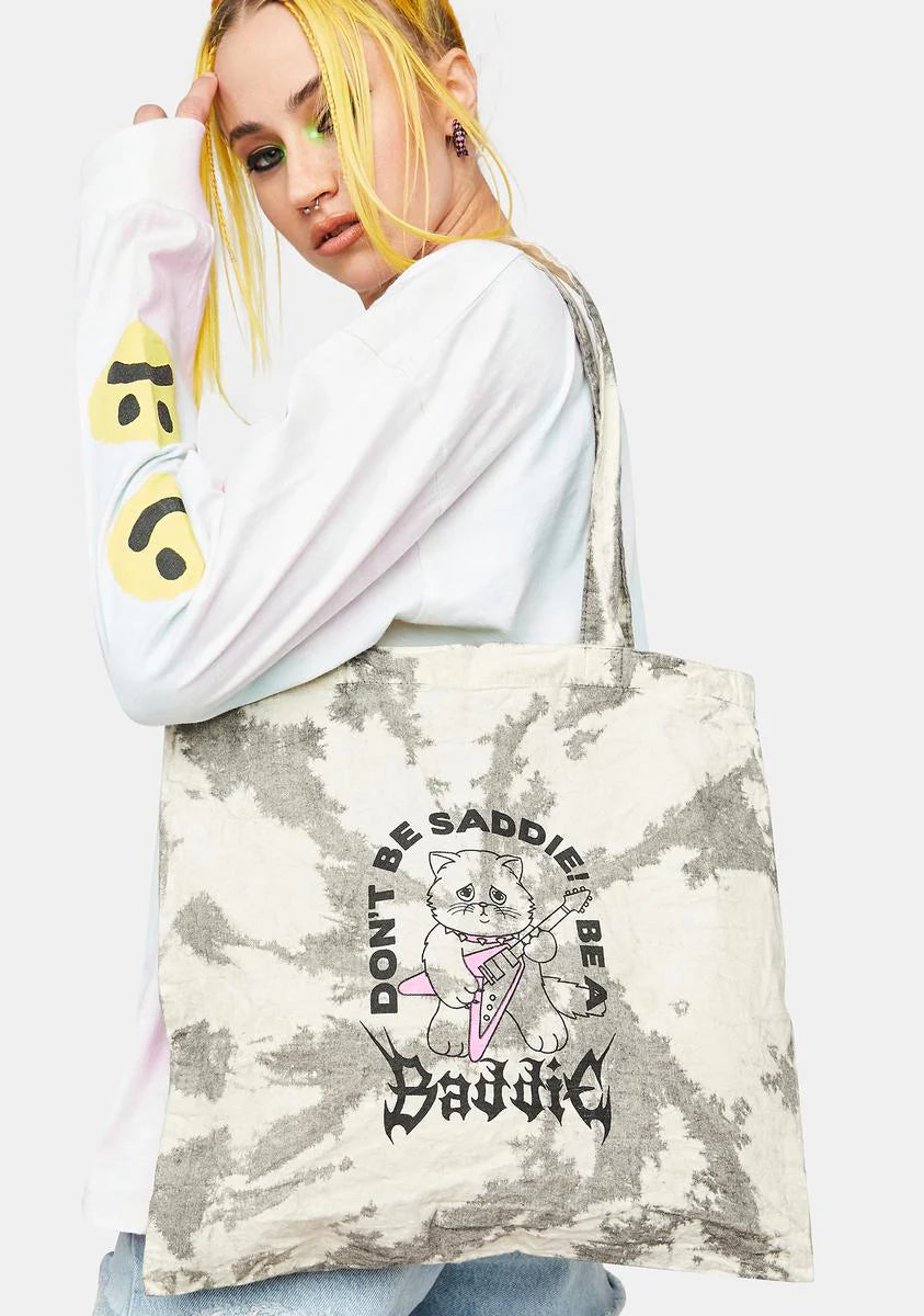Tie Dye Don't Be Saddie Medium Tote Bag