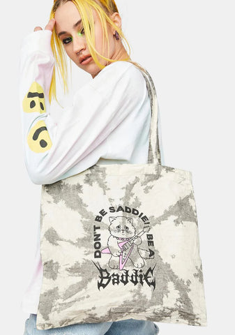 Tie Dye Don't Be Saddie Medium Tote Bag
