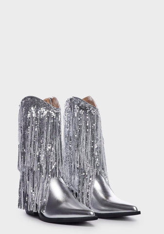 On A Rideout Fringe Cowboy Boots